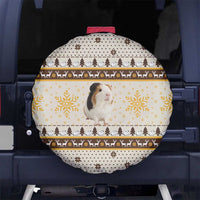 Guinea Pig Christmas Spare Tire Cover with Snowflakes Trees and Reindeer Pattern - Wonder Print Shop