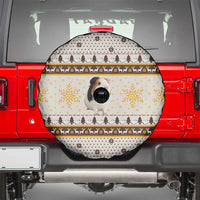 Guinea Pig Christmas Spare Tire Cover with Snowflakes Trees and Reindeer Pattern - Wonder Print Shop