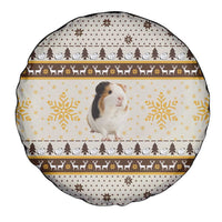 Guinea Pig Christmas Spare Tire Cover with Snowflakes Trees and Reindeer Pattern - Wonder Print Shop