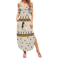 Guinea Pig Christmas Summer Maxi Dress with Snowflakes Trees and Reindeer Pattern - Wonder Print Shop