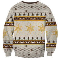 Guinea Pig Christmas Sweatshirt with Snowflakes Trees and Reindeer Pattern - Wonder Print Shop