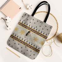 Guinea Pig Christmas Tote Bag with Snowflakes Trees and Reindeer Pattern - Wonder Print Shop