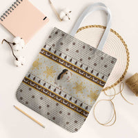 Guinea Pig Christmas Tote Bag with Snowflakes Trees and Reindeer Pattern - Wonder Print Shop