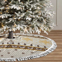 Guinea Pig Christmas Tree Skirt with Snowflakes Trees and Reindeer Pattern - Wonder Print Shop