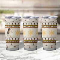 Guinea Pig Christmas Tumbler Cup with Snowflakes Trees and Reindeer Pattern - Wonder Print Shop