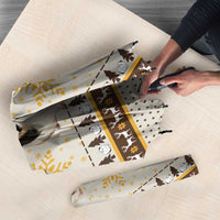Guinea Pig Christmas Umbrella with Snowflakes Trees and Reindeer Pattern - Wonder Print Shop