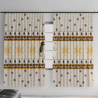Guinea Pig Christmas Window Curtain with Snowflakes Trees and Reindeer Pattern - Wonder Print Shop