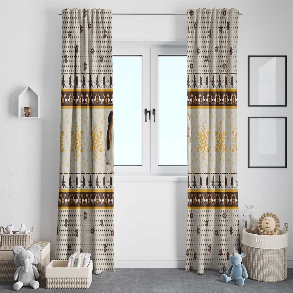 Guinea Pig Christmas Window Curtain with Snowflakes Trees and Reindeer Pattern - Wonder Print Shop