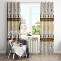 Guinea Pig Christmas Window Curtain with Snowflakes Trees and Reindeer Pattern - Wonder Print Shop
