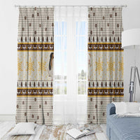 Guinea Pig Christmas Window Curtain with Snowflakes Trees and Reindeer Pattern - Wonder Print Shop