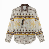 Guinea Pig Christmas Women Casual Shirt with Snowflakes Trees and Reindeer Pattern - Wonder Print Shop