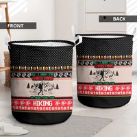 Hiking Christmas Laundry Basket with Mountains Trees and Winter Holiday Pattern - Wonder Print Shop