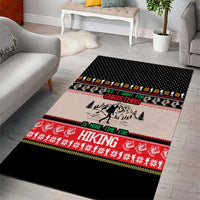 Hiking Christmas Area Rug with Mountains Trees and Winter Holiday Pattern - Wonder Print Shop