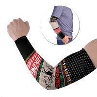 Hiking Christmas Arm Sleeves with Mountains Trees and Winter Holiday Pattern - Wonder Print Shop