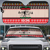Hiking Christmas Auto Sun Shade with Mountains Trees and Winter Holiday Pattern - Wonder Print Shop