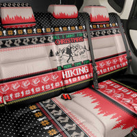 Hiking Christmas Back Car Seat Cover with Mountains Trees and Winter Holiday Pattern - Wonder Print Shop