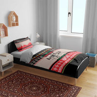 Hiking Christmas Bedding Set with Mountains Trees and Winter Holiday Pattern - Wonder Print Shop