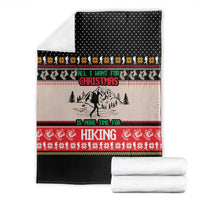 Hiking Christmas Blanket with Mountains Trees and Winter Holiday Pattern - Wonder Print Shop