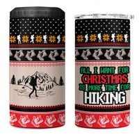 Hiking Christmas 4 in 1 Can Cooler Tumbler with Mountains Trees and Winter Holiday Pattern - Wonder Print Shop