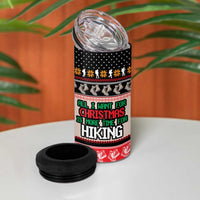 Hiking Christmas 4 in 1 Can Cooler Tumbler with Mountains Trees and Winter Holiday Pattern - Wonder Print Shop