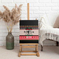 Hiking Christmas Canvas Wall Art with Mountains Trees and Winter Holiday Pattern - Wonder Print Shop