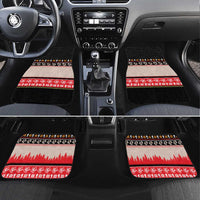 Hiking Christmas Car Mats with Mountains Trees and Winter Holiday Pattern - Wonder Print Shop