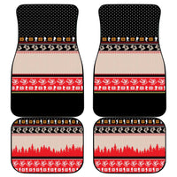 Hiking Christmas Car Mats with Mountains Trees and Winter Holiday Pattern - Wonder Print Shop