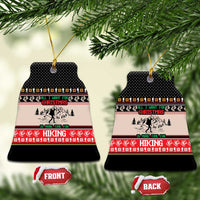 Hiking Christmas Ceramic Ornament with Mountains Trees and Winter Holiday Pattern - Wonder Print Shop