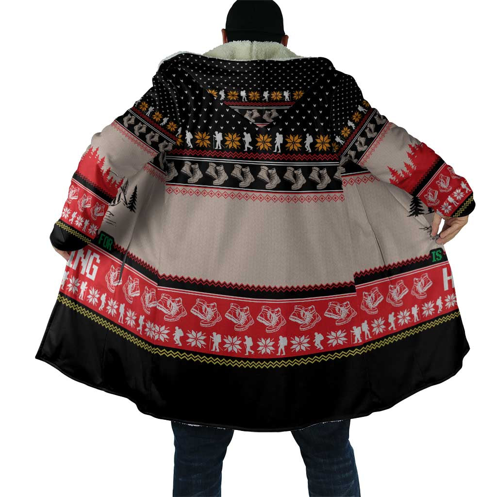 Hiking Christmas Cloak with Mountains Trees and Winter Holiday Pattern - Wonder Print Shop