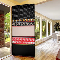 Hiking Christmas Door Cover with Mountains Trees and Winter Holiday Pattern - Wonder Print Shop