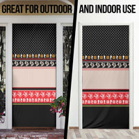 Hiking Christmas Door Cover with Mountains Trees and Winter Holiday Pattern - Wonder Print Shop