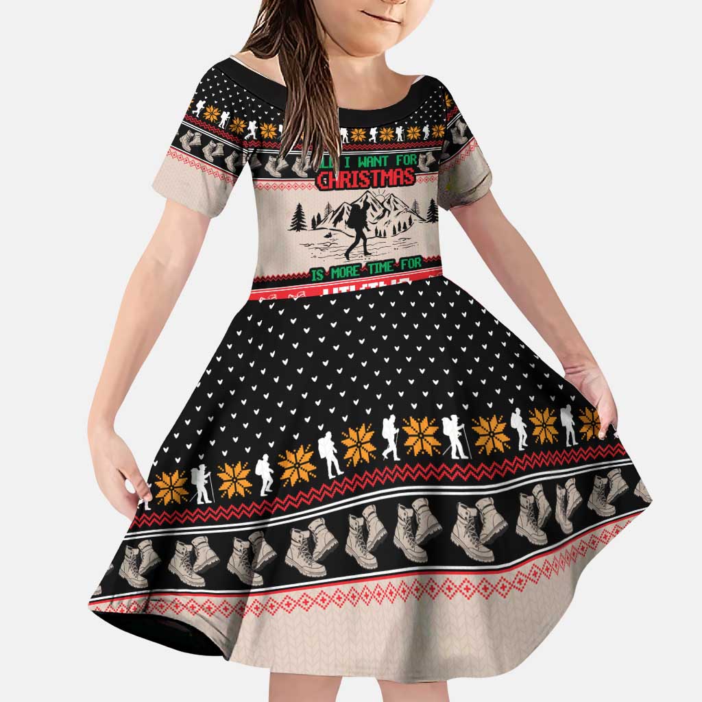 Hiking Christmas Family Matching Mermaid Dress and Hawaiian Shirt with Mountains Trees and Winter Holiday Pattern - Wonder Print Shop