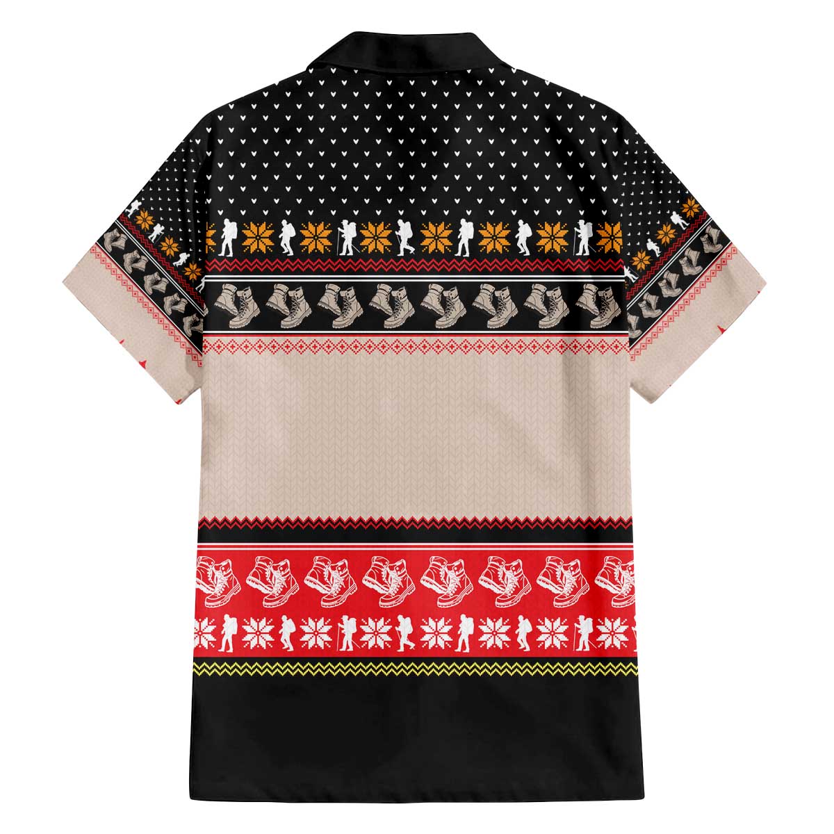 Hiking Christmas Family Matching Off The Shoulder Long Sleeve Dress and Hawaiian Shirt with Mountains Trees and Winter Holiday Pattern - Wonder Print Shop