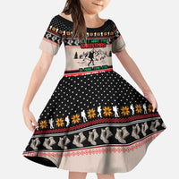 Hiking Christmas Family Matching Short Sleeve Bodycon Dress and Hawaiian Shirt with Mountains Trees and Winter Holiday Pattern - Wonder Print Shop