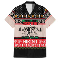 Hiking Christmas Family Matching Short Sleeve Bodycon Dress and Hawaiian Shirt with Mountains Trees and Winter Holiday Pattern - Wonder Print Shop