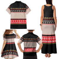 Hiking Christmas Family Matching Tank Maxi Dress and Hawaiian Shirt with Mountains Trees and Winter Holiday Pattern - Wonder Print Shop