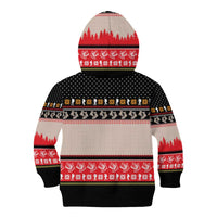 Hiking Christmas Kid Hoodie with Mountains Trees and Winter Holiday Pattern - Wonder Print Shop