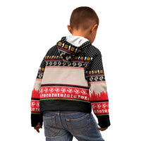 Hiking Christmas Kid Hoodie with Mountains Trees and Winter Holiday Pattern - Wonder Print Shop