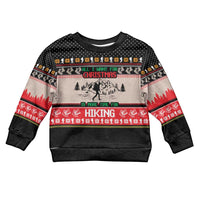 Hiking Christmas Kid Ugly Christmas Sweater with Mountains Trees and Winter Holiday Pattern - Wonder Print Shop
