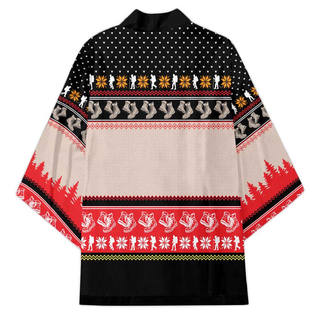 Hiking Christmas Kimono with Mountains Trees and Winter Holiday Pattern - Wonder Print Shop
