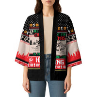 Hiking Christmas Kimono with Mountains Trees and Winter Holiday Pattern - Wonder Print Shop
