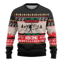 Hiking Christmas Ugly Christmas Sweater with Mountains Trees and Winter Holiday Pattern - Wonder Print Shop
