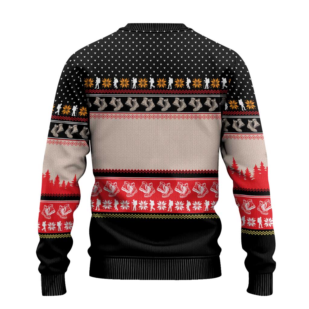 Hiking Christmas Ugly Christmas Sweater with Mountains Trees and Winter Holiday Pattern - Wonder Print Shop