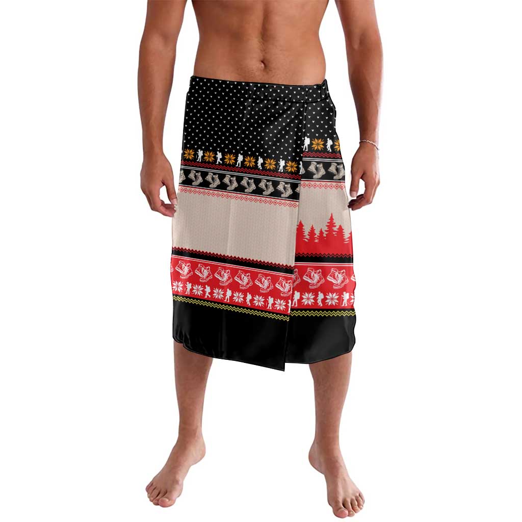 Hiking Christmas Lavalava with Mountains Trees and Winter Holiday Pattern - Wonder Print Shop