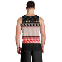 Hiking Christmas Men Tank Top with Mountains Trees and Winter Holiday Pattern - Wonder Print Shop