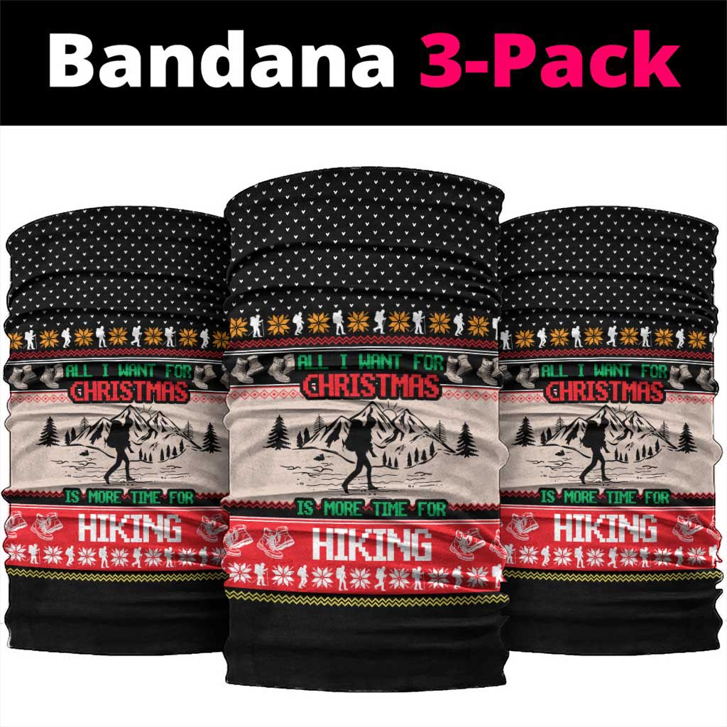 Hiking Christmas Neck Gaiter with Mountains Trees and Winter Holiday Pattern - Wonder Print Shop
