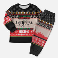 Hiking Christmas Pajama Set with Mountains Trees and Winter Holiday Pattern - Wonder Print Shop