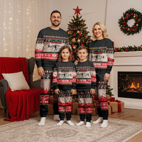 Hiking Christmas Pajama Set with Mountains Trees and Winter Holiday Pattern - Wonder Print Shop