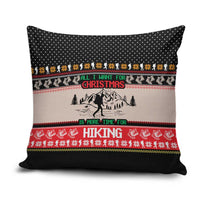 Hiking Christmas Pillow Cover with Mountains Trees and Winter Holiday Pattern - Wonder Print Shop