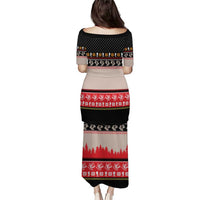 Hiking Christmas Puletasi with Mountains Trees and Winter Holiday Pattern - Wonder Print Shop